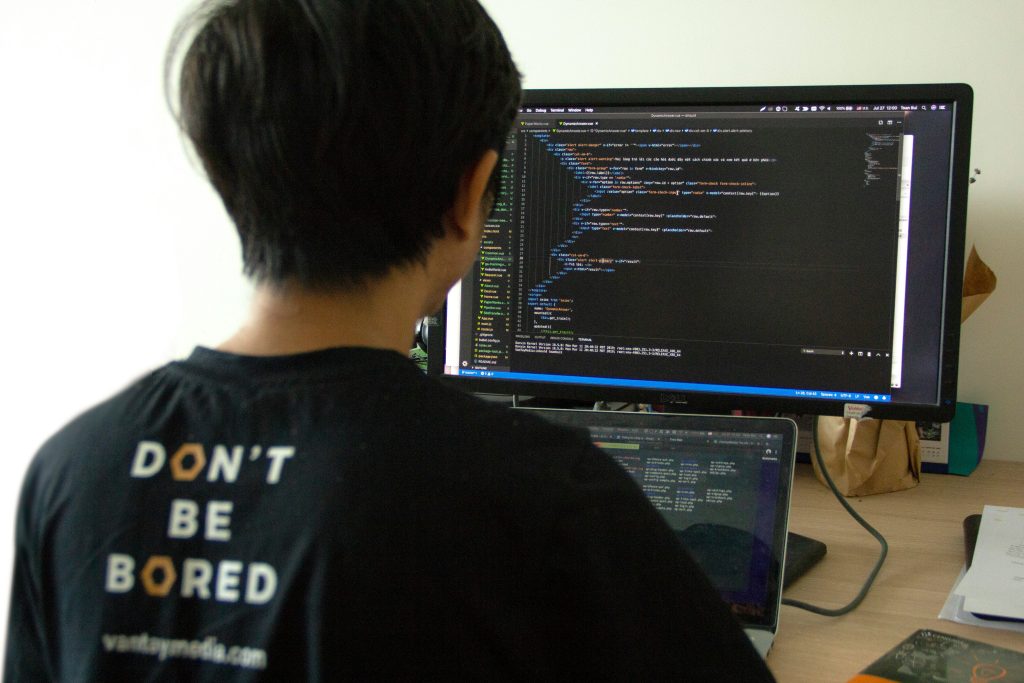 Person Using a Desktop for Custom Martech Platforms